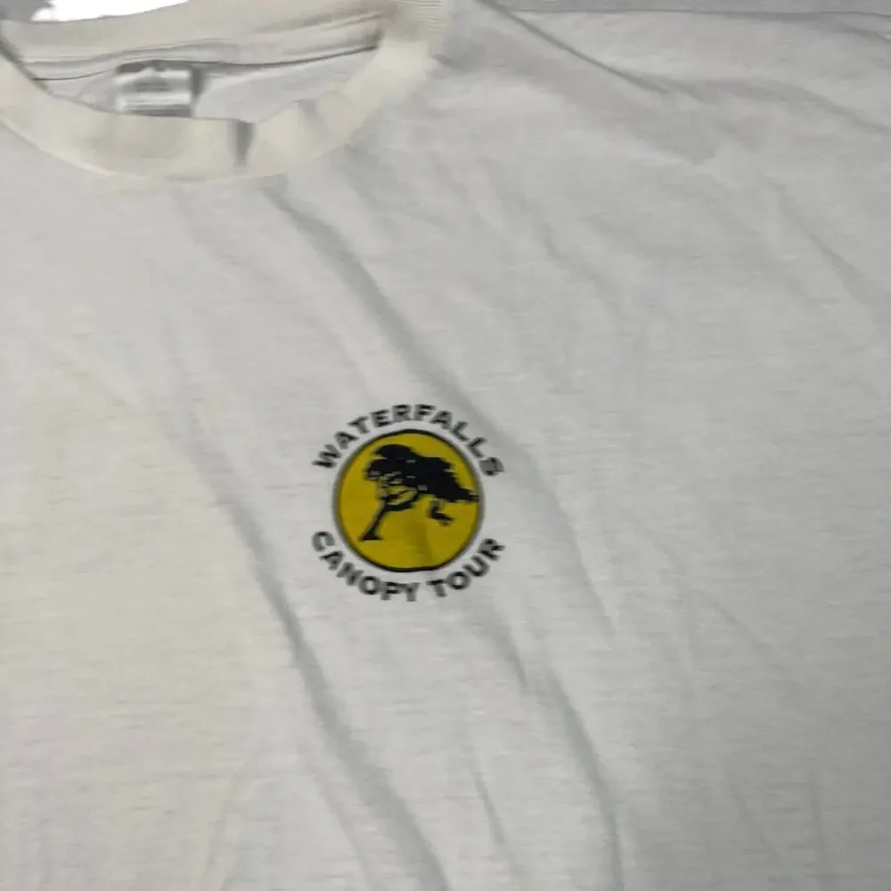 Vintage Y2K Tarzan Costa Rica Waterfalls Canopy Tour Tee T-Shirt White Adult XL